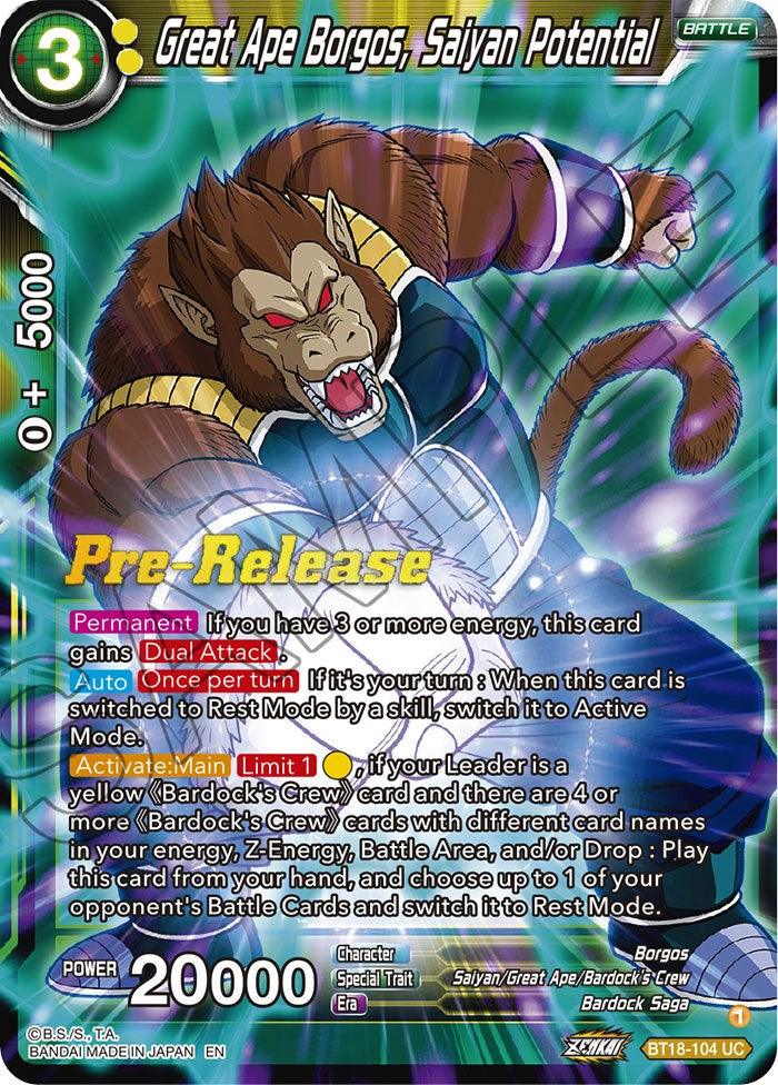 Great Ape Borgos, Saiyan Potential (BT18-104) [Dawn of the Z-Legends Prerelease Promos] - POKÉ JEUX