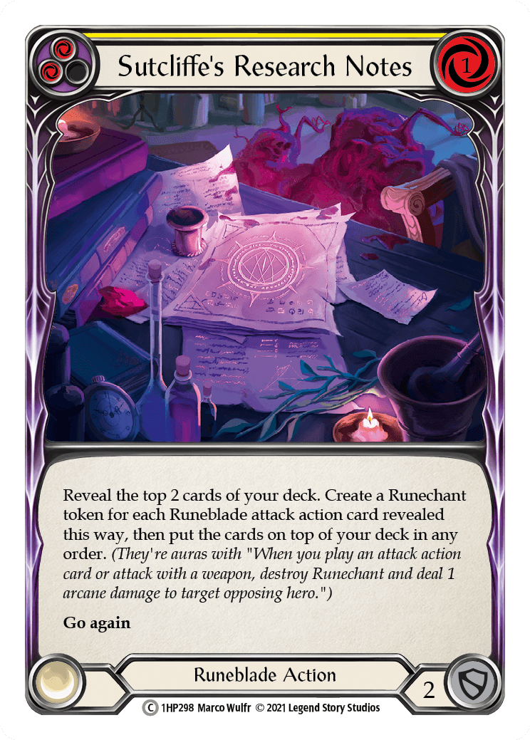 Sutcliffe's Research Notes (Yellow) [1HP298] (History Pack 1) - POKÉ JEUX