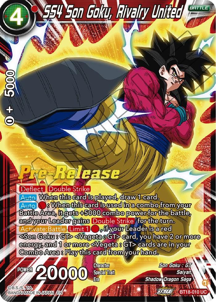 SS4 Son Goku, Rivalry United (BT18-010) [Dawn of the Z-Legends Prerelease Promos] - POKÉ JEUX