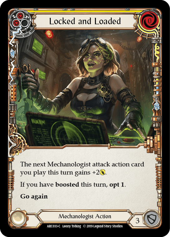 Locked and Loaded (Yellow) [ARC033-C] (Arcane Rising) 1st Edition Rainbow Foil - POKÉ JEUX