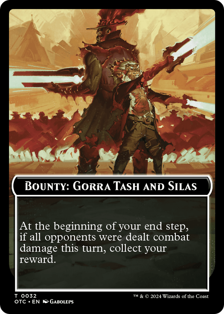 Bounty: Gorra Tash and Silas // Bounty Rules Double-Sided Token [Outlaws of Thunder Junction Commander Tokens] - POKÉ JEUX
