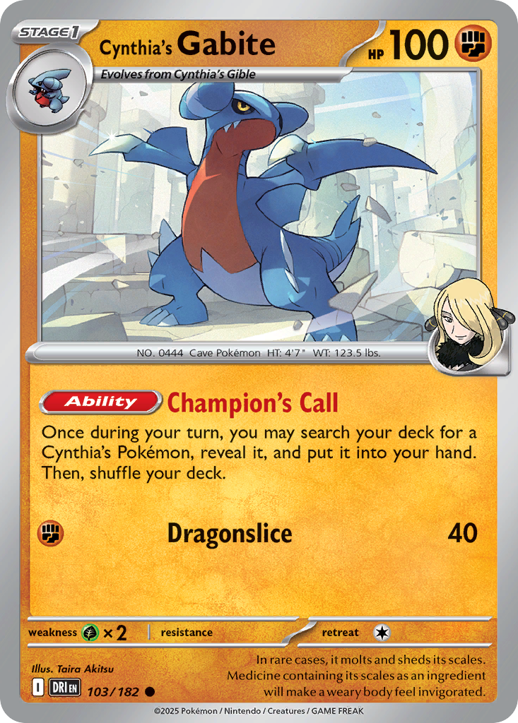 Cynthia's Gabite (Cosmos Holo) (103) - Miscellaneous Cards & Products Holofoil