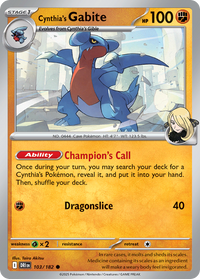 Cynthia's Gabite (Cosmos Holo) (103) - Miscellaneous Cards & Products Holofoil