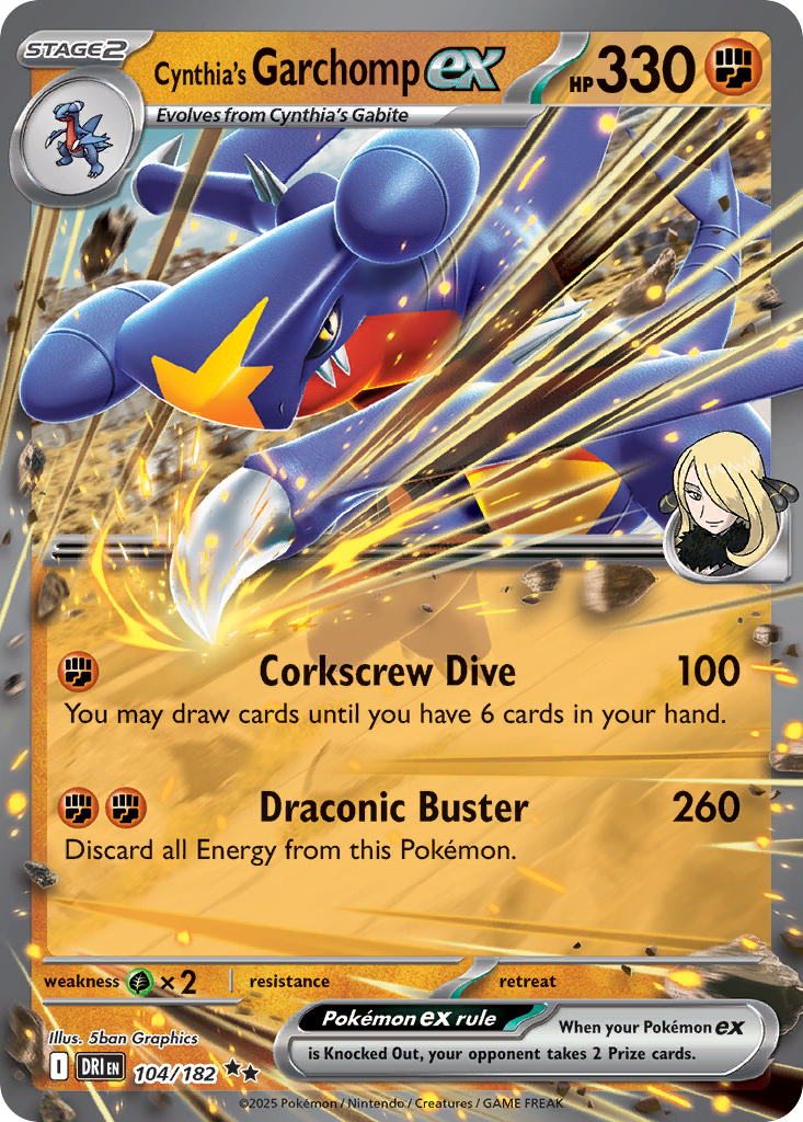Cynthia's Garchomp ex (104/182) - Prize Pack Series Cards Holofoil