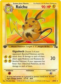 Raichu (29/62) - Fossil 1st Edition