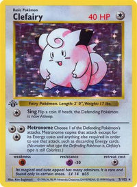 Clefairy (5) - Base Set Shadowless 1st Edition Holofoil