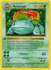 Venusaur (15/102)  - Base Set Shadowless 1st Edition Holofoil