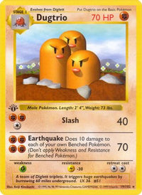 Dugtrio (19/102) (Shadowless) [Ensemble de base 1ère édition] 