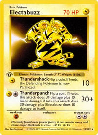 Electabuzz (20/102) (Shadowless) [Ensemble de base 1ère édition] 