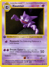 Haunter (29/102) - Base Set Shadowless 1st Edition