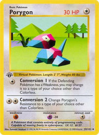 Porygon (39) - Base Set Shadowless 1st Edition