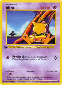 Abra (43) - Base Set Shadowless 1st Edition