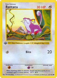 Rattata (61) - Base Set Shadowless 1st Edition