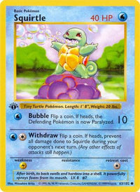 Squirtle (63/102) (Shadowless) [Ensemble de base 1ère édition] 