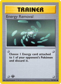 Energy Removal (92/102) - Base Set Shadowless 1st Edition