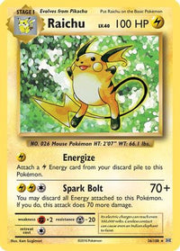 Raichu (36/108)  - XY  Evolutions Holofoil