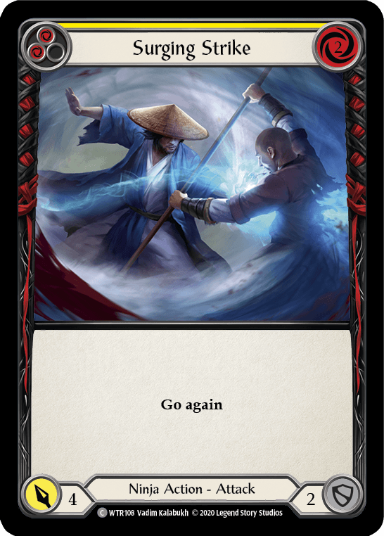 Surging Strike (Yellow) [U-WTR108] (Welcome to Rathe Unlimited) Unlimited Rainbow Foil - POKÉ JEUX