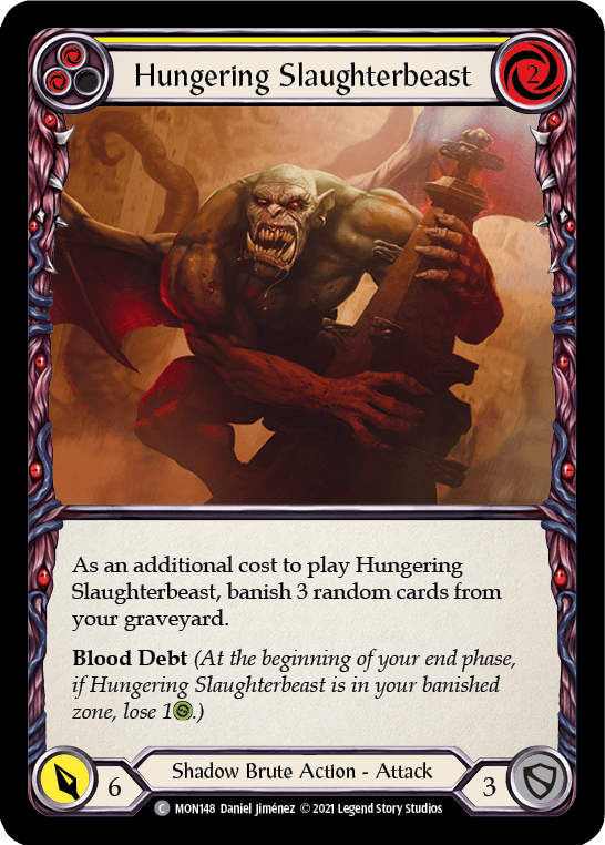 Hungering Slaughterbeast (Yellow) [MON148] (Monarch) 1st Edition Normal - POKÉ JEUX