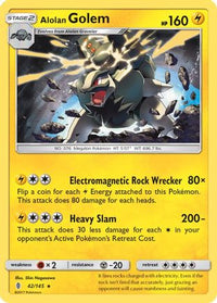 Alolan Golem (42/145)  - SM  Guardians Rising Holofoil