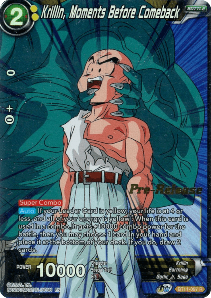 Krillin, Moments Before Comeback (BT11-097) [Vermilion Bloodline Prerelease Promos] - POKÉ JEUX