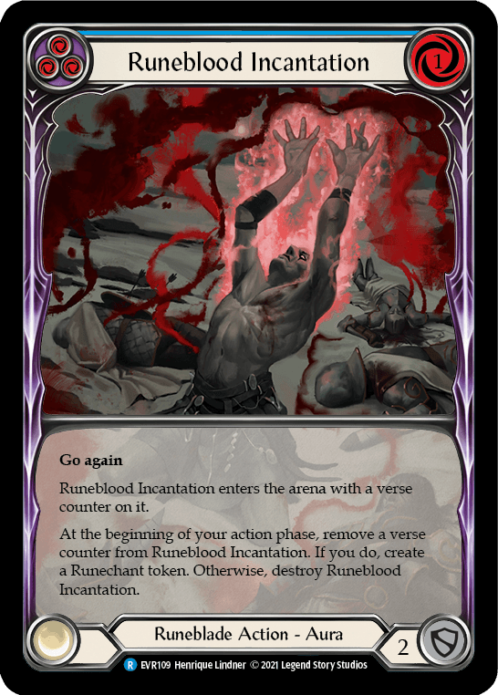 Runeblood Incantation (Blue) [EVR109] (Everfest) 1st Edition Extended Art Rainbow Foil - POKÉ JEUX