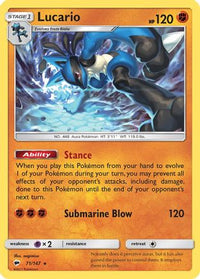 Lucario (71/147)  - SM  Burning Shadows Holofoil