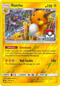 Raichu (League Challenge) [3rd Place] (41/147) - League & Championship Cards Reverse Holofoil