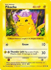 Pikachu (Red Cheeks) (58/102) - Base Set Shadowless 1st Edition