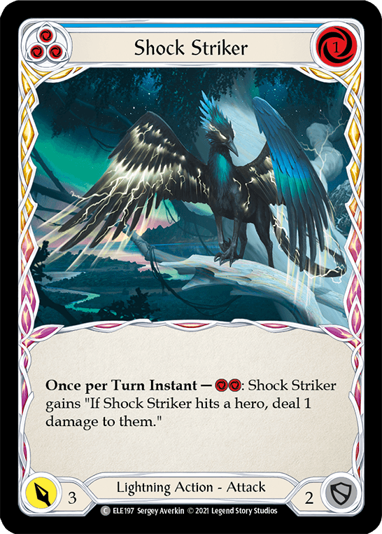 Shock Striker (Blue) [ELE197] (Tales of Aria) 1st Edition Rainbow Foil - POKÉ JEUX