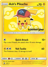 Pikachu d'Ash (SM111) [Soleil et Lune : Promos Black Star] 