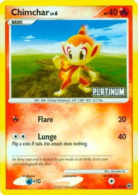 Chimchar [Platinum] (56/100)  - Burger King Promos Reverse Holofoil