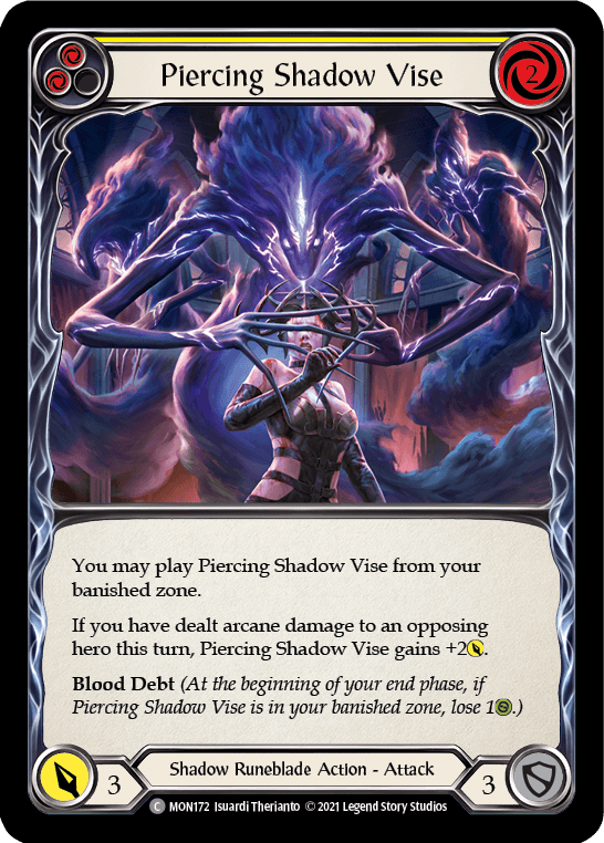 Piercing Shadow Vise (Yellow) [MON172-RF] (Monarch) 1st Edition Rainbow Foil - POKÉ JEUX