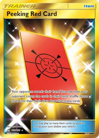Peeking Red Card (Secret Rare) (169/156)  - SM  Ultra Prism Holofoil