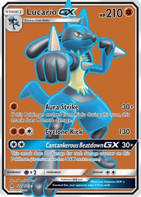 Lucario GX (Full Art) (122/131)  - SM  Forbidden Light Holofoil