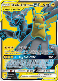 Pikachu & Zekrom GX (Full Art) (162/181) - SM  Team Up Holofoil