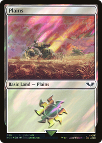Plains (306) (Surge Foil) [Warhammer 40,000]