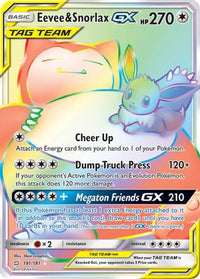 Eevee & Snorlax GX (Secret) (191/181) - SM  Team Up Holofoil