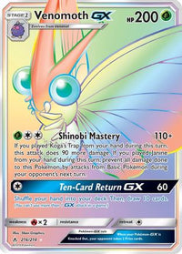 Venomoth GX (Secret) (216/214)  - SM  Unbroken Bonds Holofoil