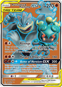 Marshadow & Machamp GX  (Full Art) (198/214) - SM  Unbroken Bonds Holofoil