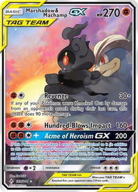 Marshadow & Machamp GX  (Full Art) (199/214) - SM  Unbroken Bonds Holofoil
