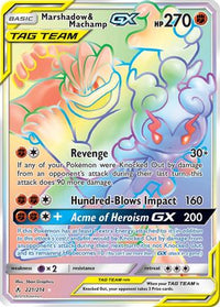 Marshadow & Machamp GX (Secret) (221/214)  - SM  Unbroken Bonds Holofoil