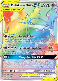 Muk & Alolan Muk GX (Secret) (220/214) - SM  Unbroken Bonds Holofoil