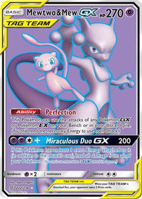 Mewtwo & Mew GX (Full Art) (222/236) - SM  Unified Minds Holofoil