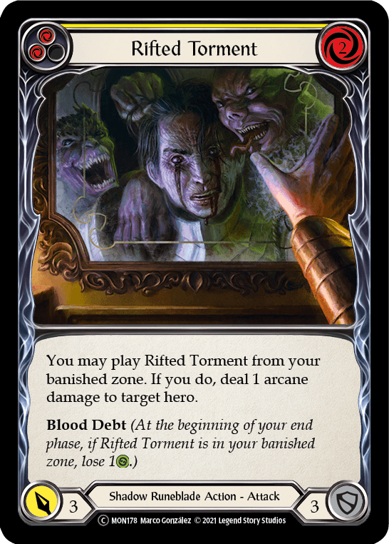 Rifted Torment (Yellow) [U-MON178-RF] (Monarch Unlimited) Unlimited Rainbow Foil - POKÉ JEUX