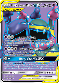 Muk & Alolan Muk GX  (Full Art) (196/214) - SM  Unbroken Bonds Holofoil