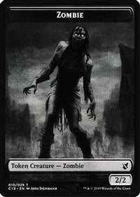 Zombie (010) // Zombie (011) Double-Sided Token (C19-10 // 11) - Commander 2019