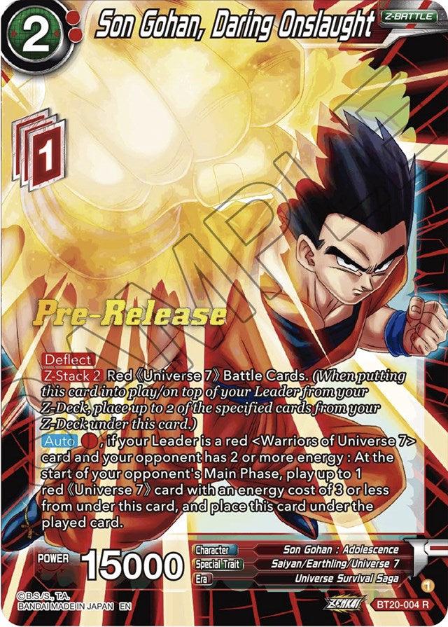 Son Gohan, Daring Onslaught (BT20-004) [Power Absorbed Prerelease Promos] - POKÉ JEUX