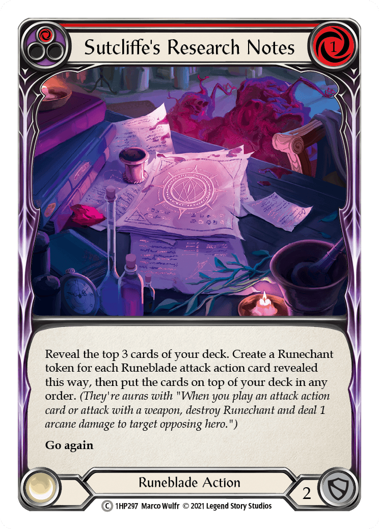 Sutcliffe's Research Notes (Red) [1HP297] (History Pack 1) - POKÉ JEUX