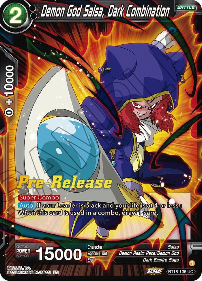 Demon God Salsa, Dark Combination (BT18-136) [Dawn of the Z-Legends Prerelease Promos] - POKÉ JEUX