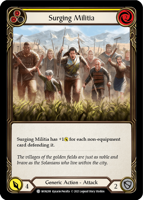 Surging Militia (Yellow) [MON288-RF] (Monarch) 1st Edition Rainbow Foil - POKÉ JEUX